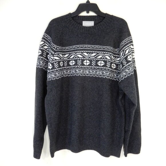 Everlane The Merino Wool Ski Sweater Size XXL Charcoal Grey Bone NEW $145 - Picture 3 of 6